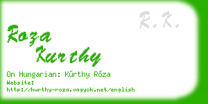 roza kurthy business card